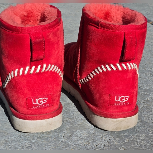 Ugg Men Sz 9 Red Candy Cane Trim Sherpa Bootie main image 11